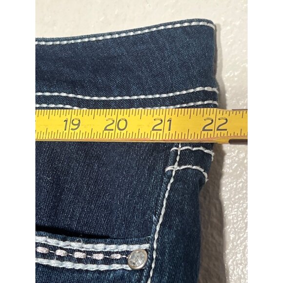 Faded Glory 24W Womens Embroidered Pocket Dark Wash Bootcut Jeans Plus Size - Picture 10 of 13